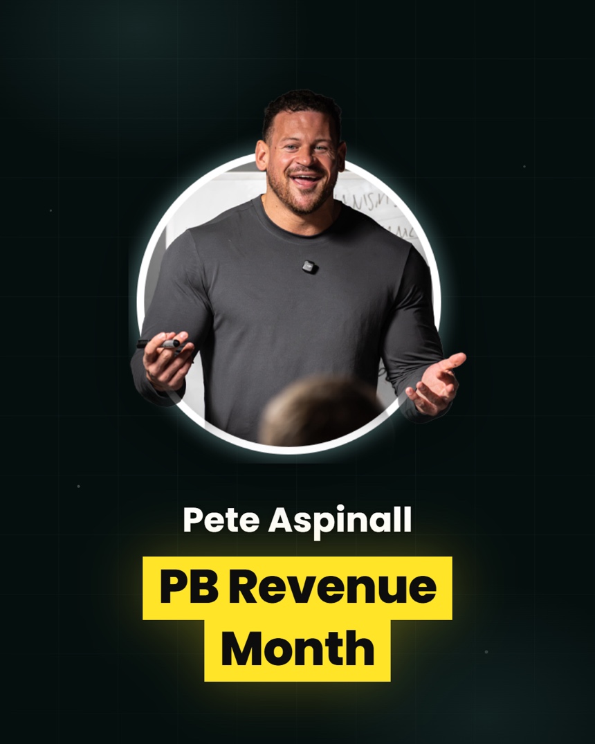 Pete Aspinall: personal best revenue month